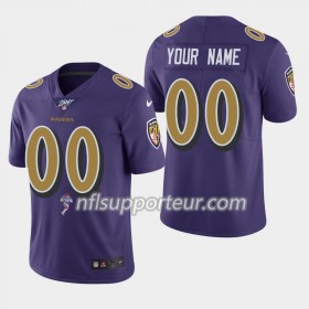 Maillot Homme Baltimore Ravens Personnalisé Nike Violet 100th